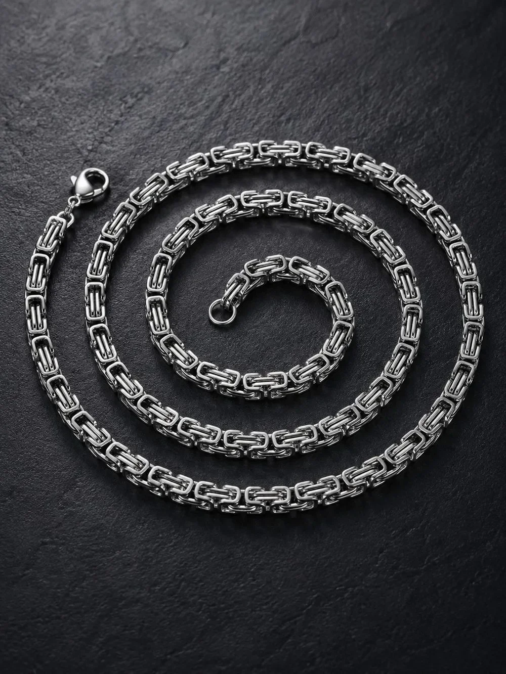 Stainless Steel Byzantine Chain Necklace